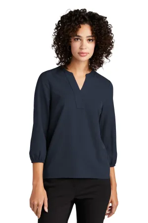 Mercer Mettle Women's Stretch Crepe 3/4-Sleeve Blouse MM2011 Night Navy
