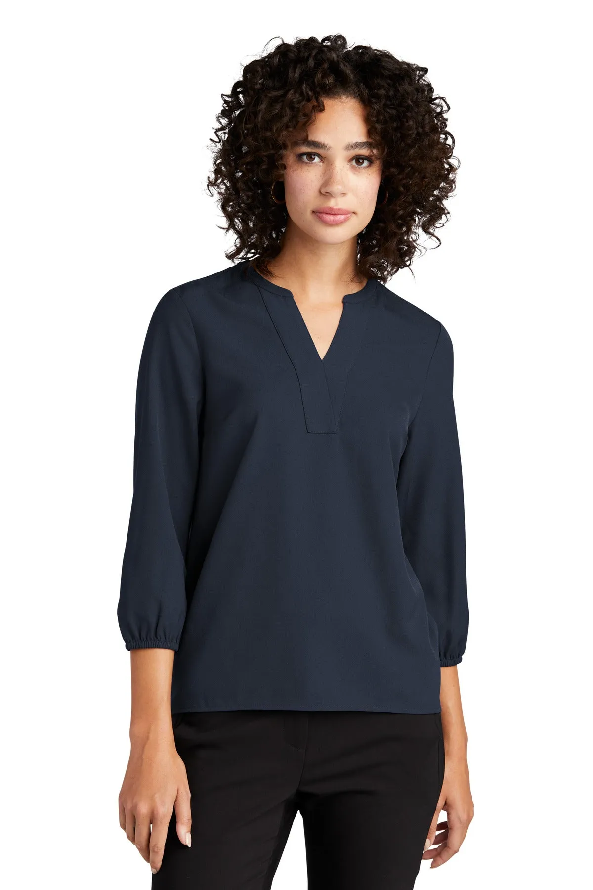 Mercer Mettle Women's Stretch Crepe 3/4-Sleeve Blouse MM2011 Night Navy