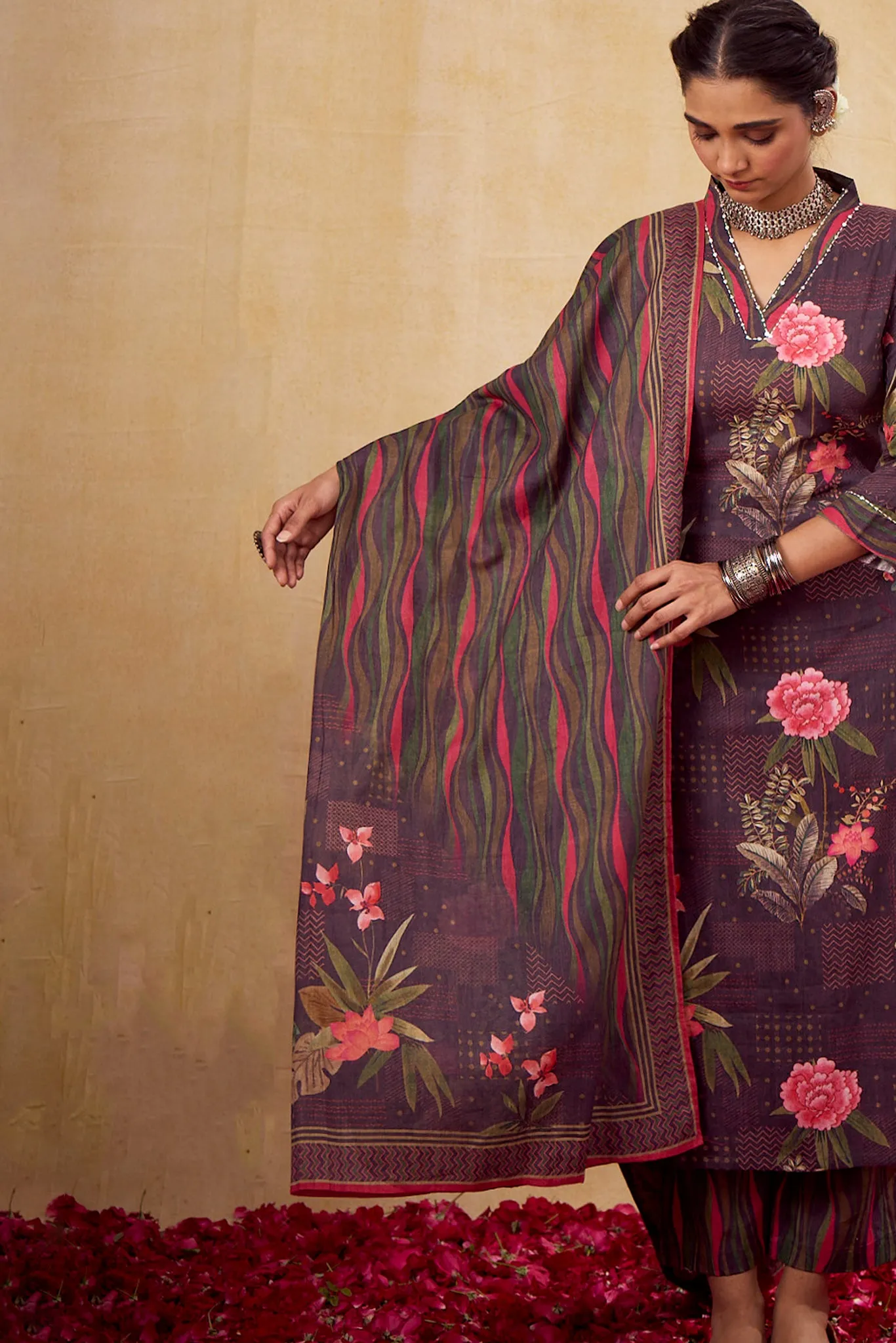 Midnight Black Suit Set with Dupatta