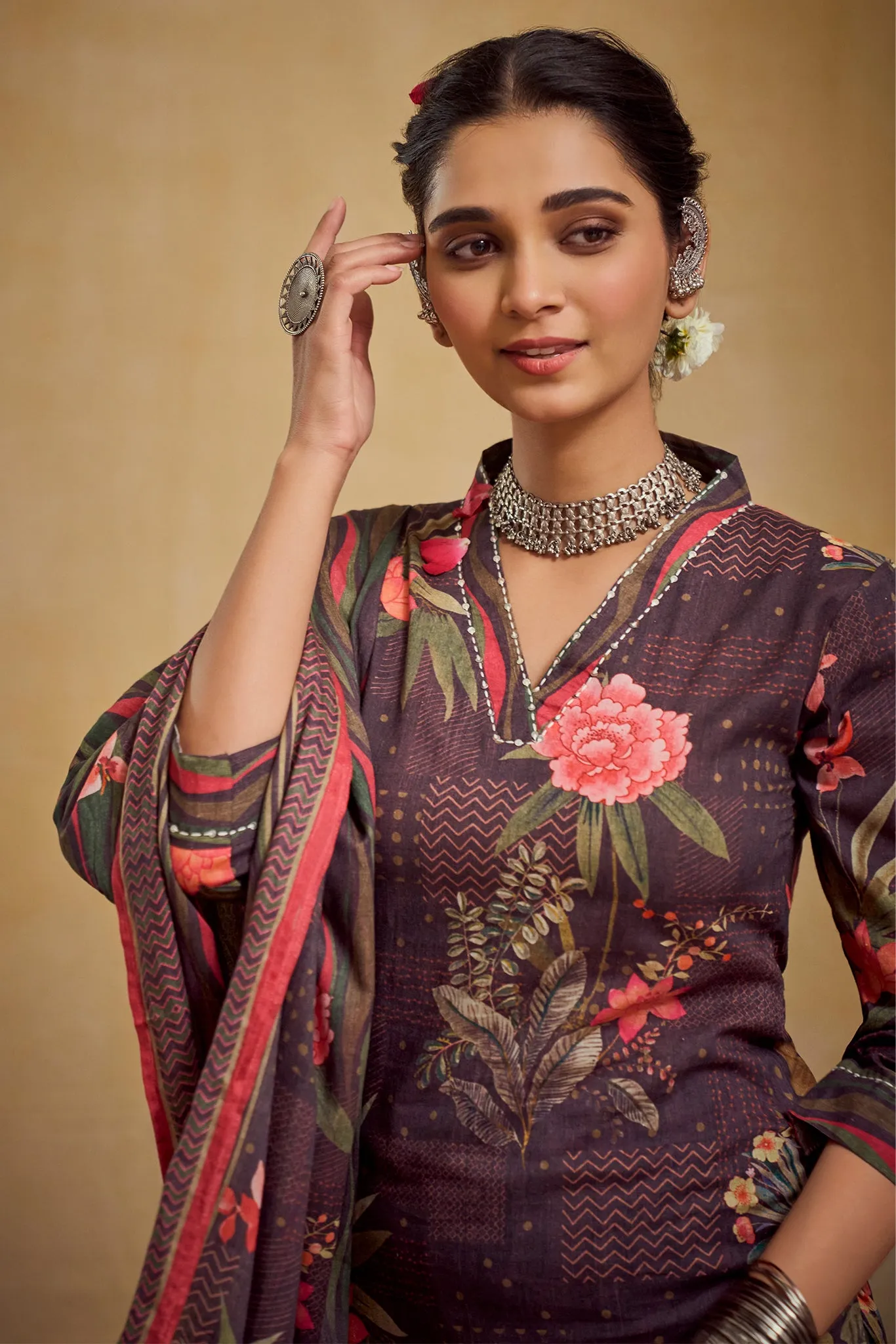 Midnight Black Suit Set with Dupatta