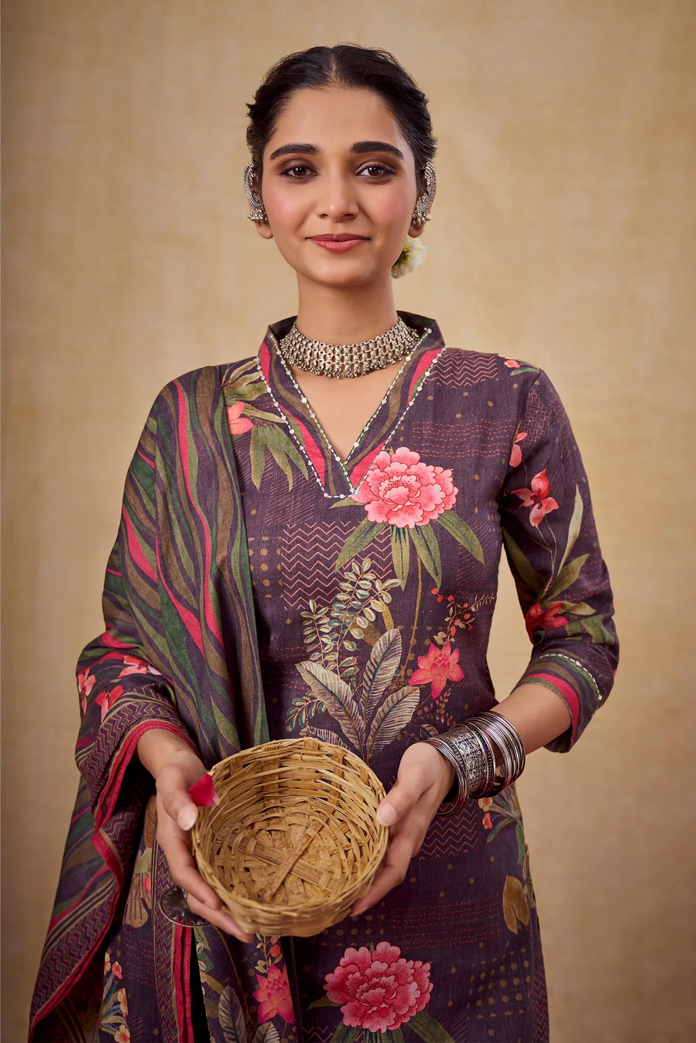 Midnight Black Suit Set with Dupatta