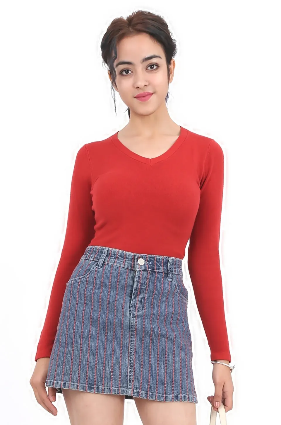 MISS PINKI Callie blue denim mini skirt