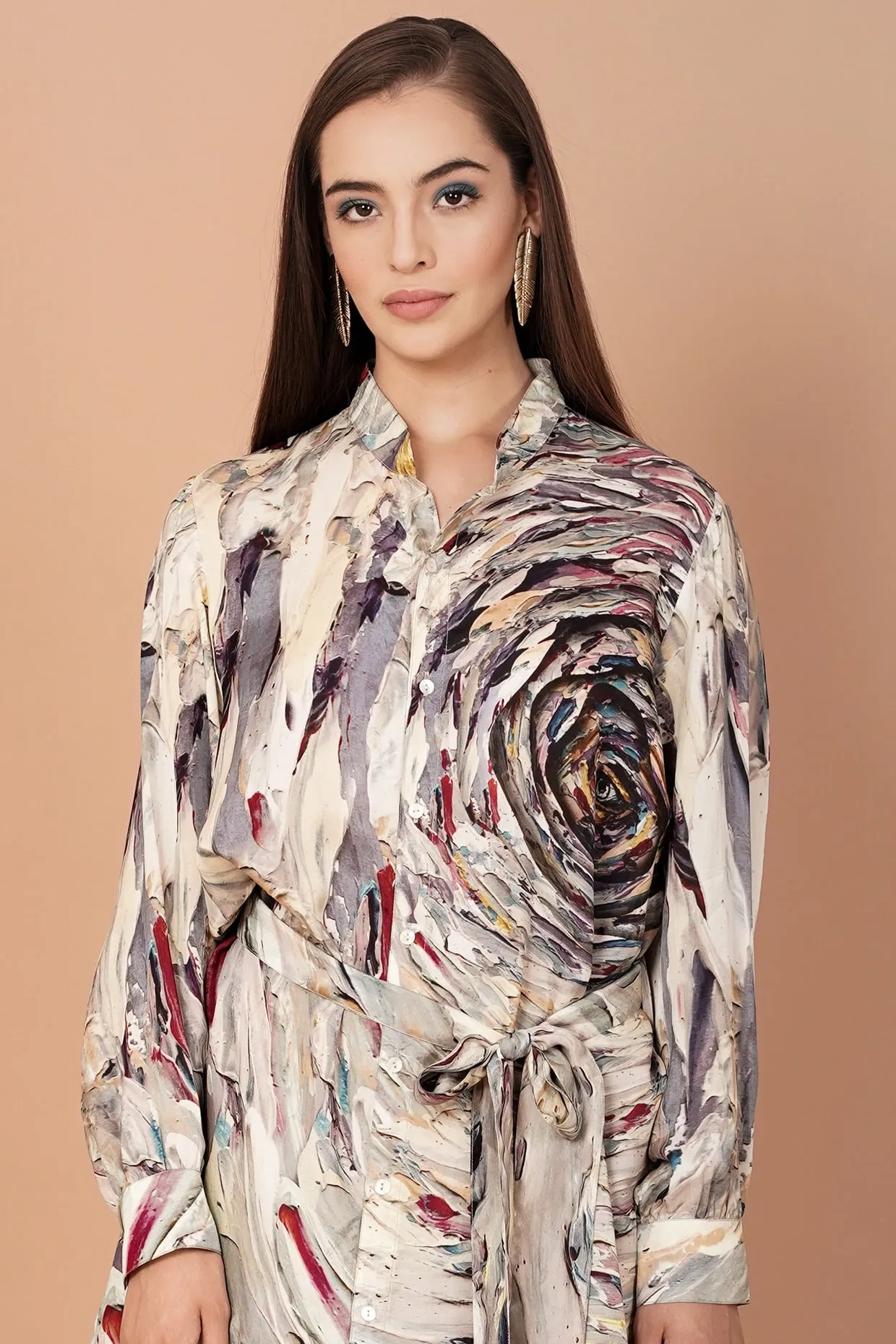 Multi-Coloured Printed Tunic Set
