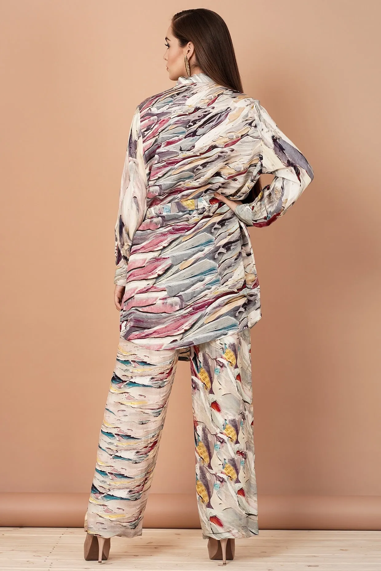 Multi-Coloured Printed Tunic Set