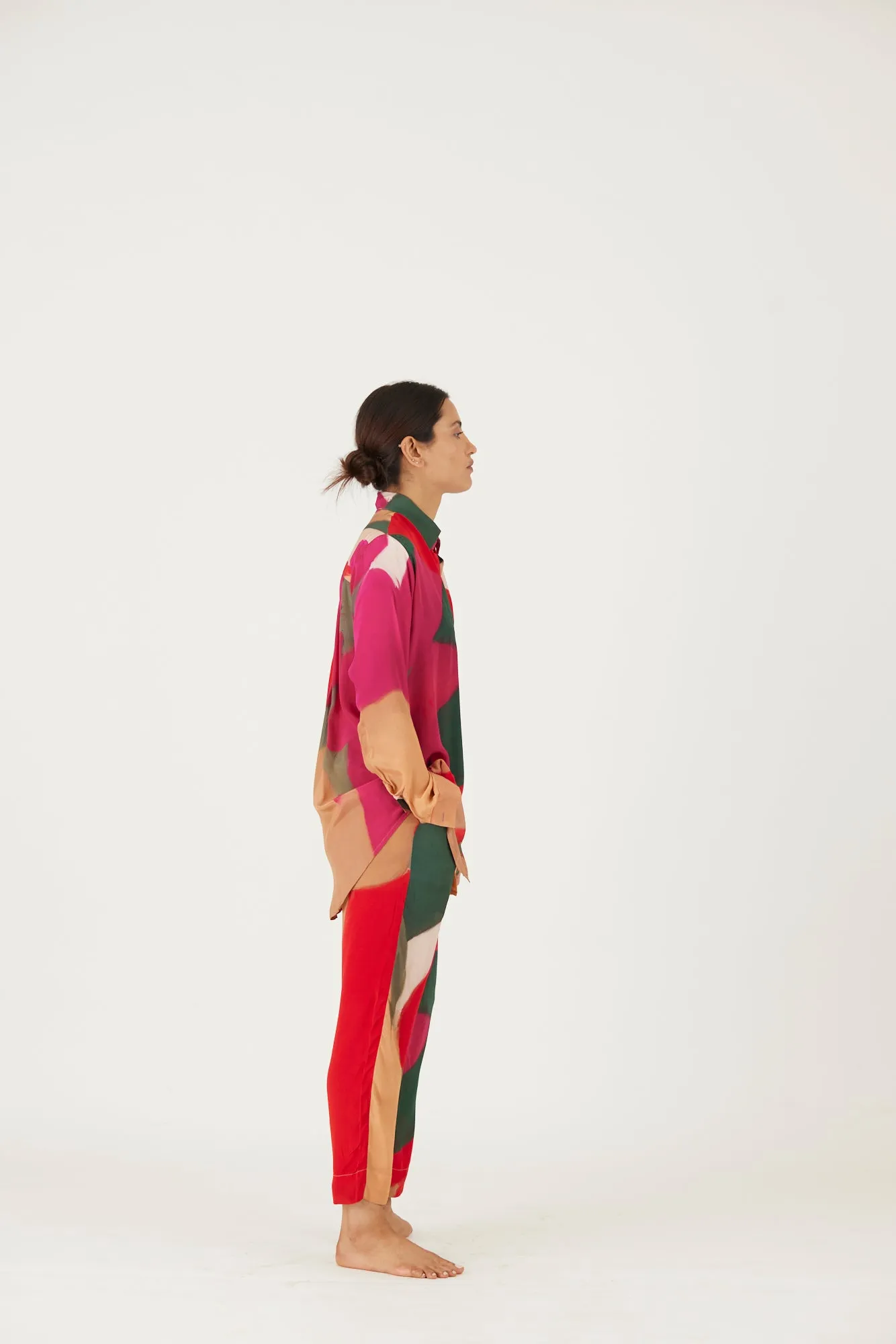 New Season Fall 24/Summer 25-Coord Set-Crepe-Lei Lani Red-YAMLS32-Fashion Edit Yam