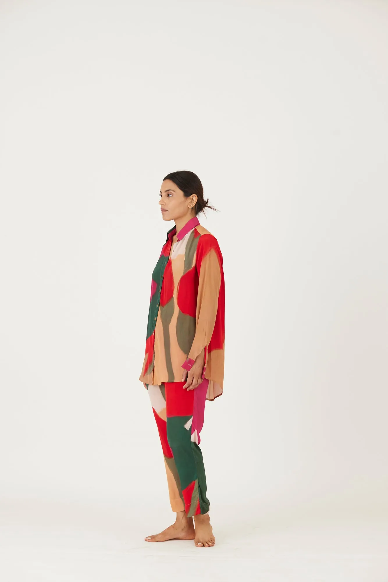 New Season Fall 24/Summer 25-Coord Set-Crepe-Lei Lani Red-YAMLS32-Fashion Edit Yam