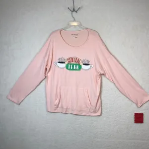 NWT FRIENDS Womens Pink Central Perk Pajama Top SIZE XL NEW WITH TAGS