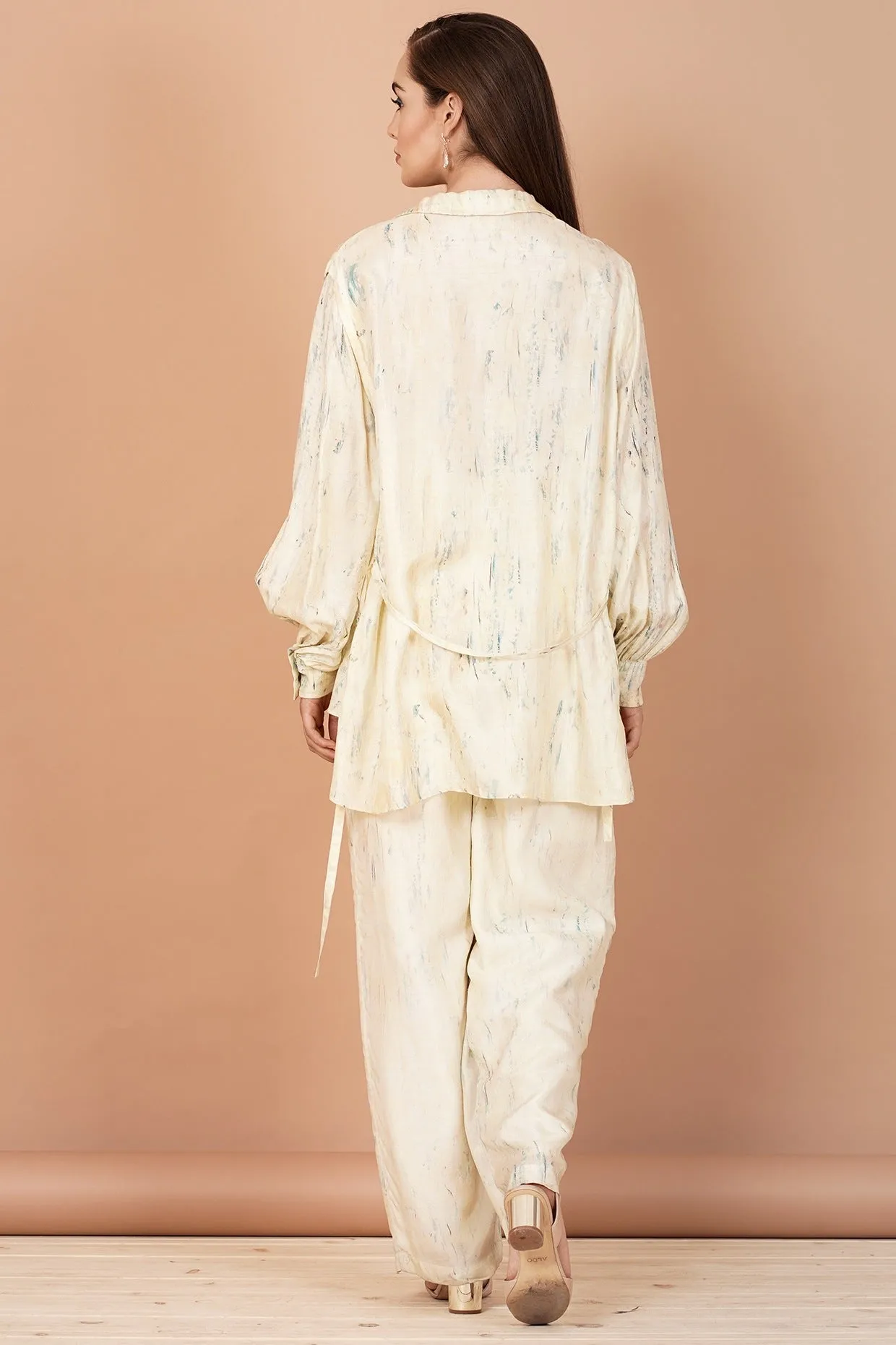 Off-White Printed Tunic Set