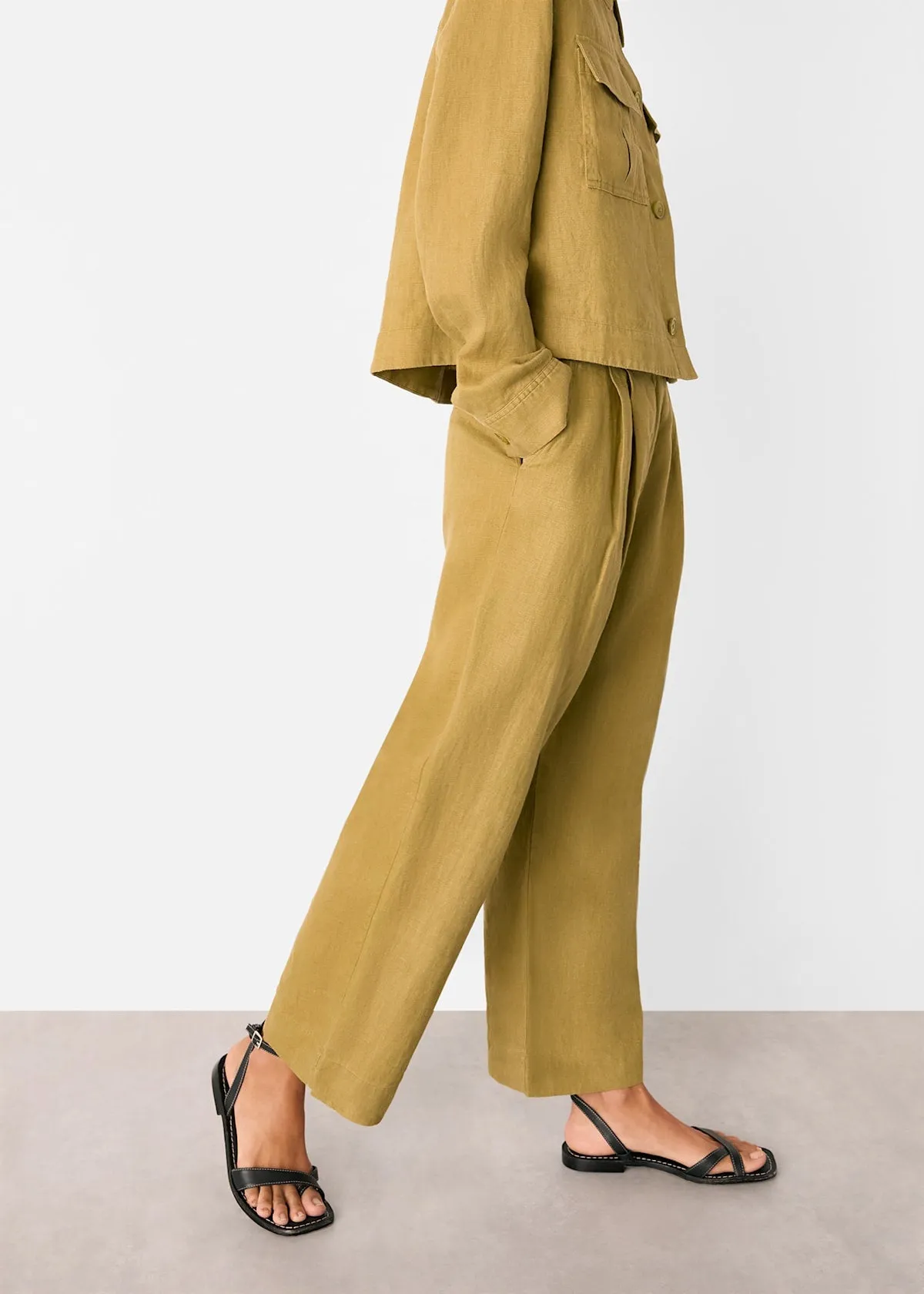 Olive Abby Linen Casual Jacket