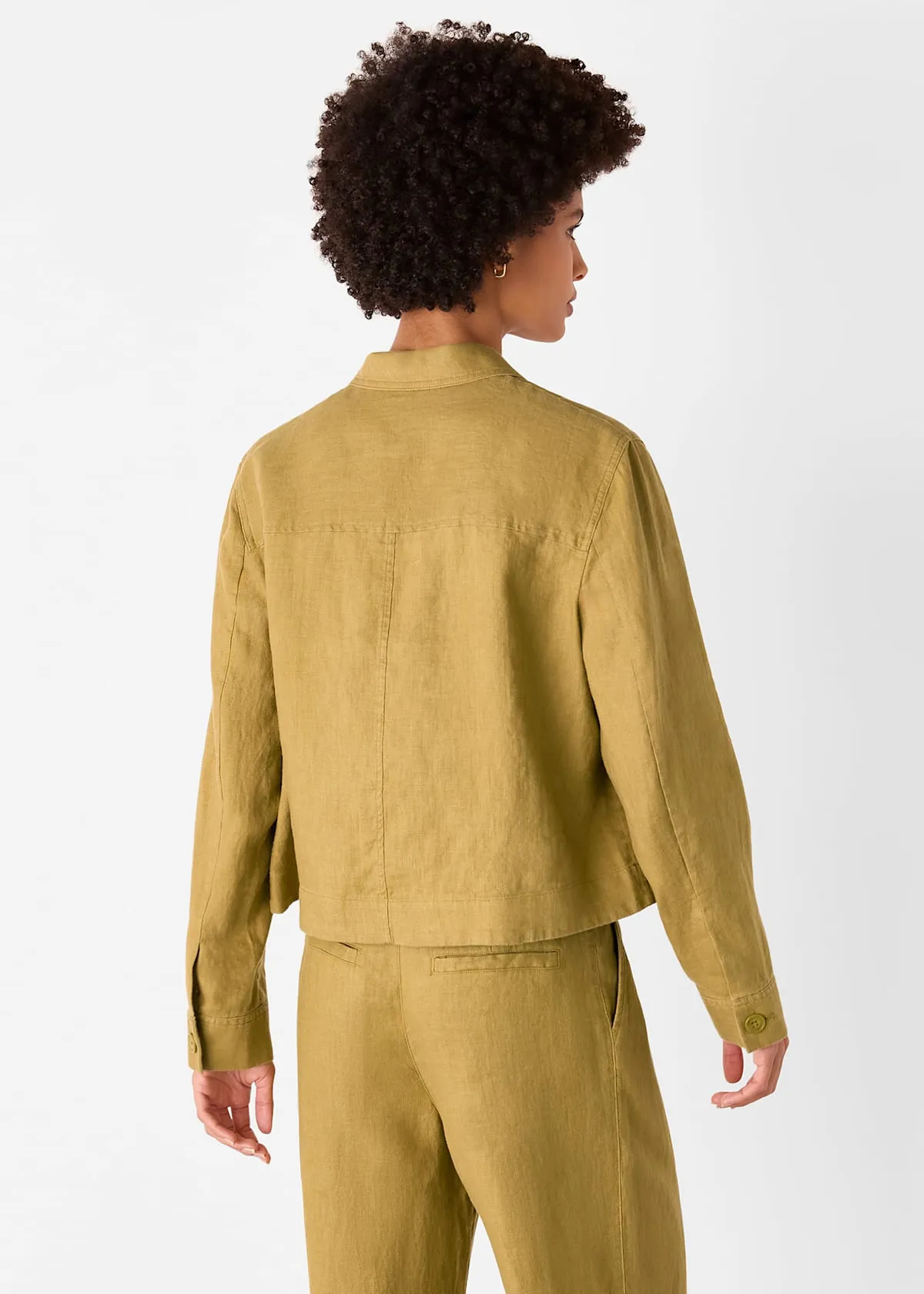 Olive Abby Linen Casual Jacket