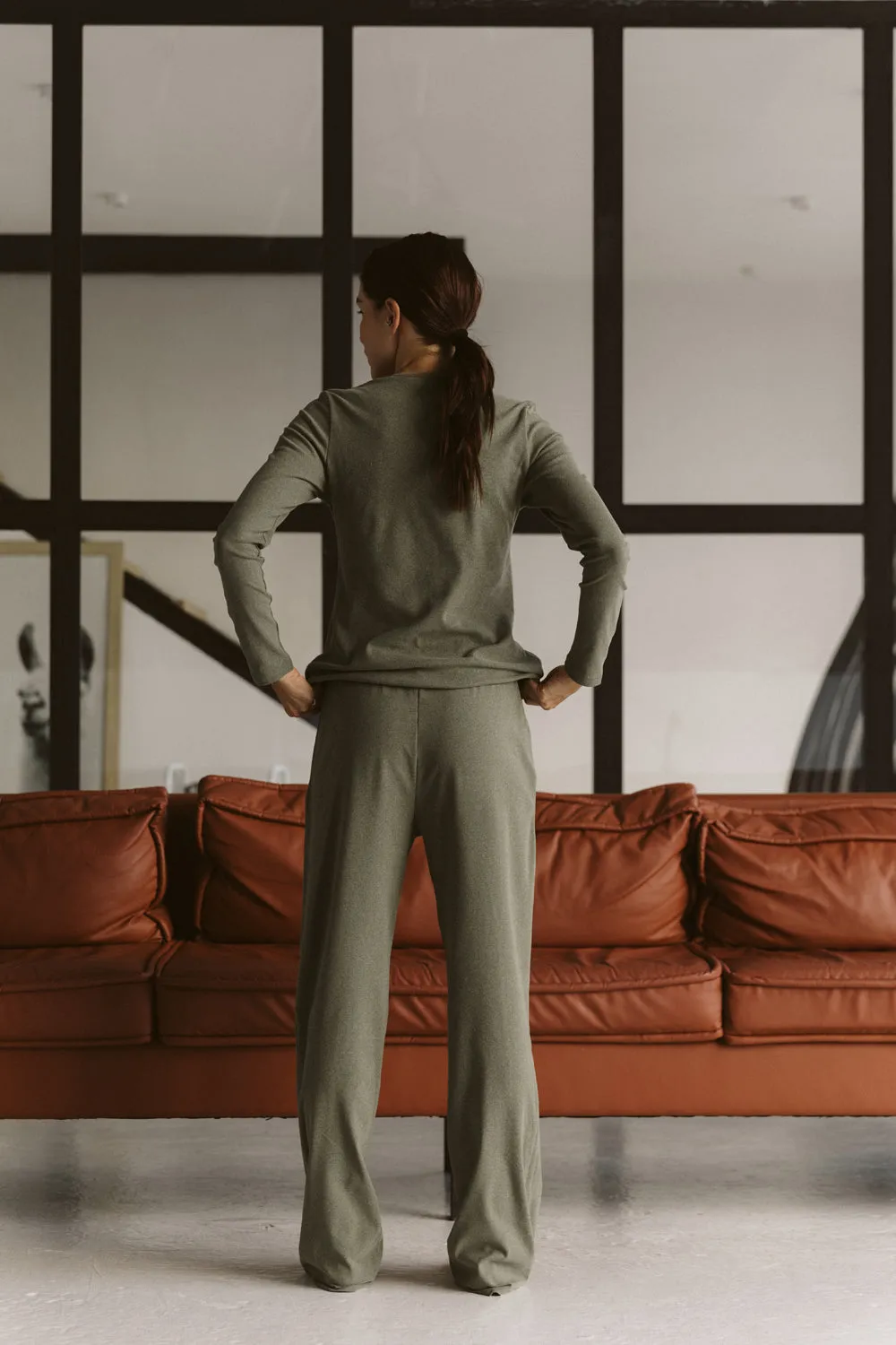 Olive knitted pajamas