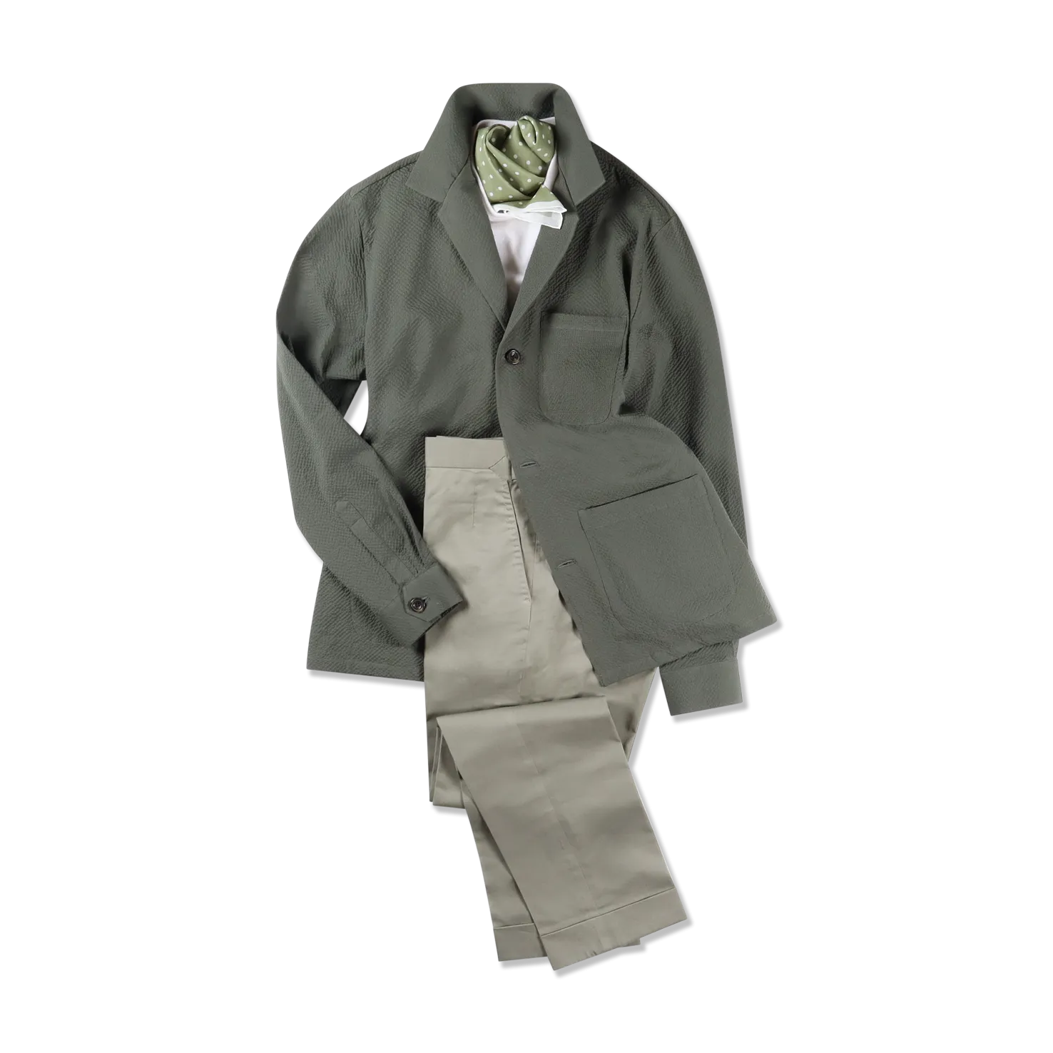 Painters Jacket it Olive Green Seersucker