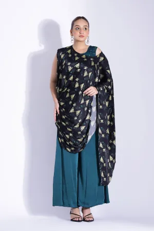 Pant Saree With A One-Shoulder Pallu