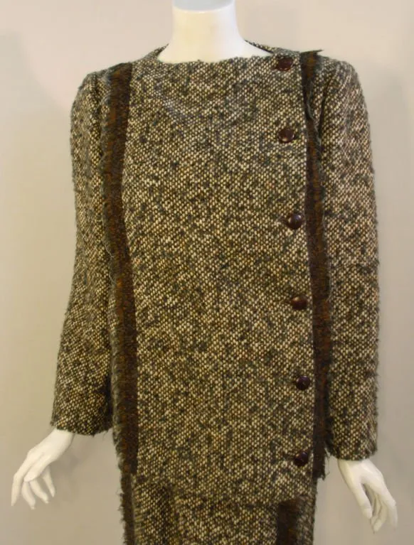 PAULINE TRIGERE 1980s 3 pc Wool Tweed Ensemble