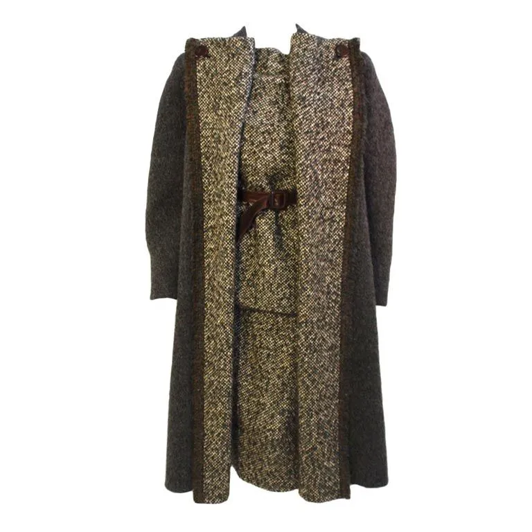 PAULINE TRIGERE 1980s 3 pc Wool Tweed Ensemble