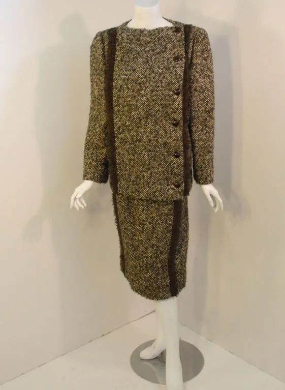 PAULINE TRIGERE 1980s 3 pc Wool Tweed Ensemble