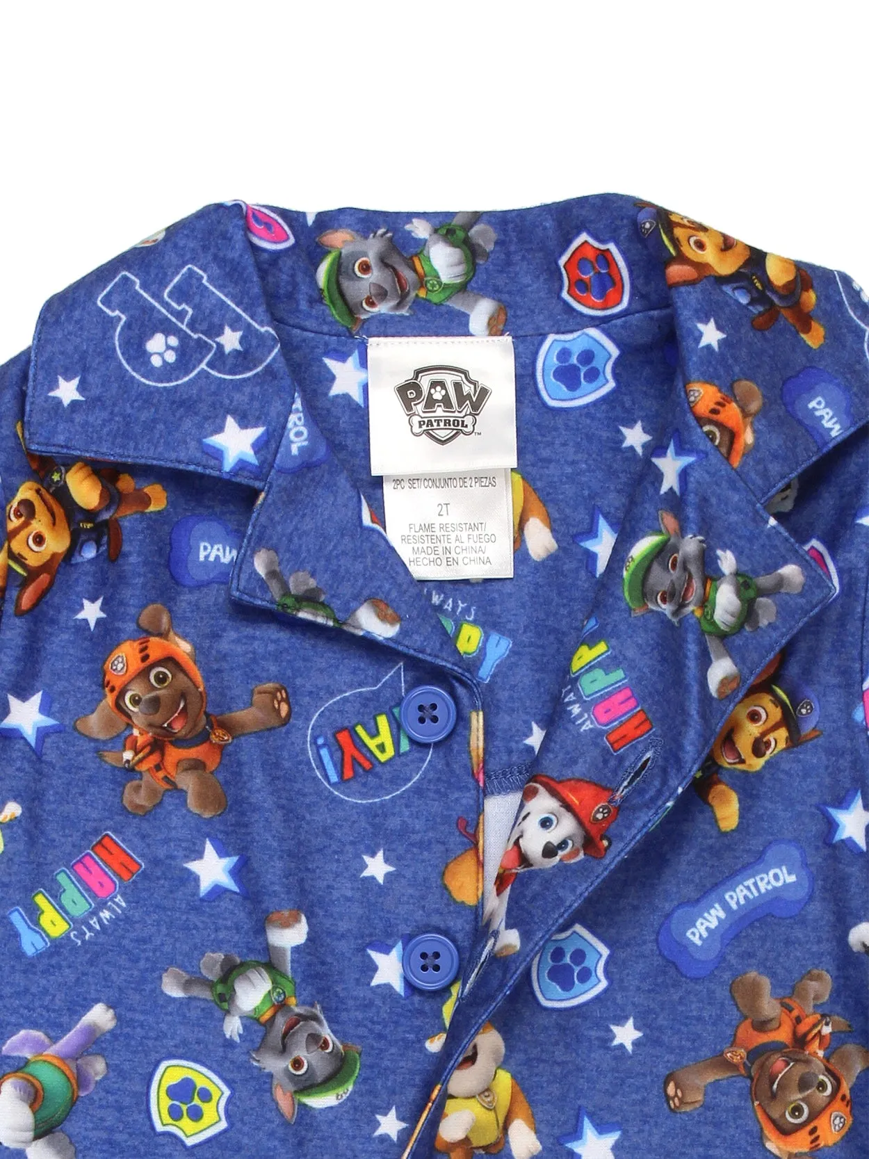 Paw Patrol Flannel Coat Style Pajama Set