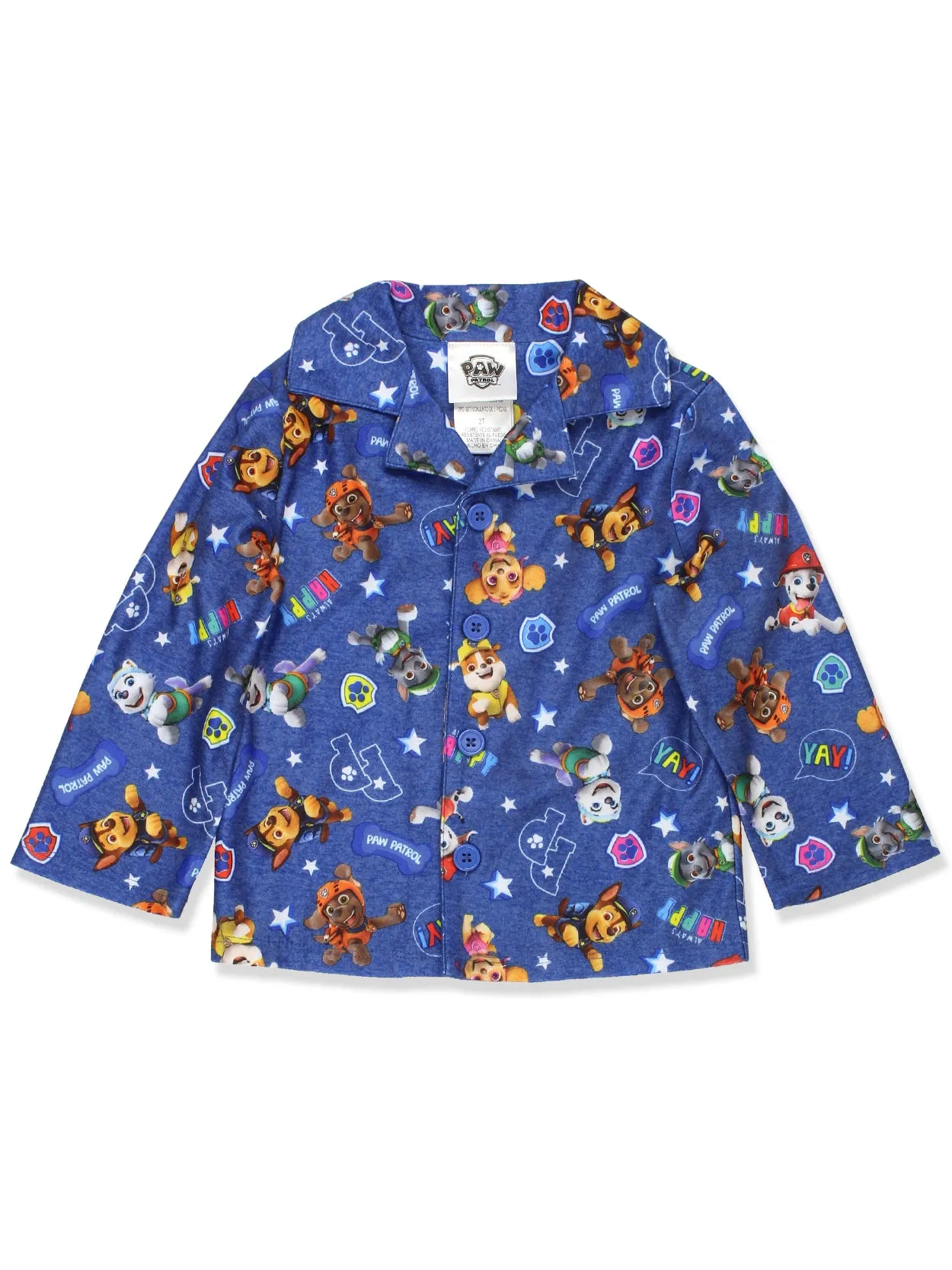 Paw Patrol Flannel Coat Style Pajama Set