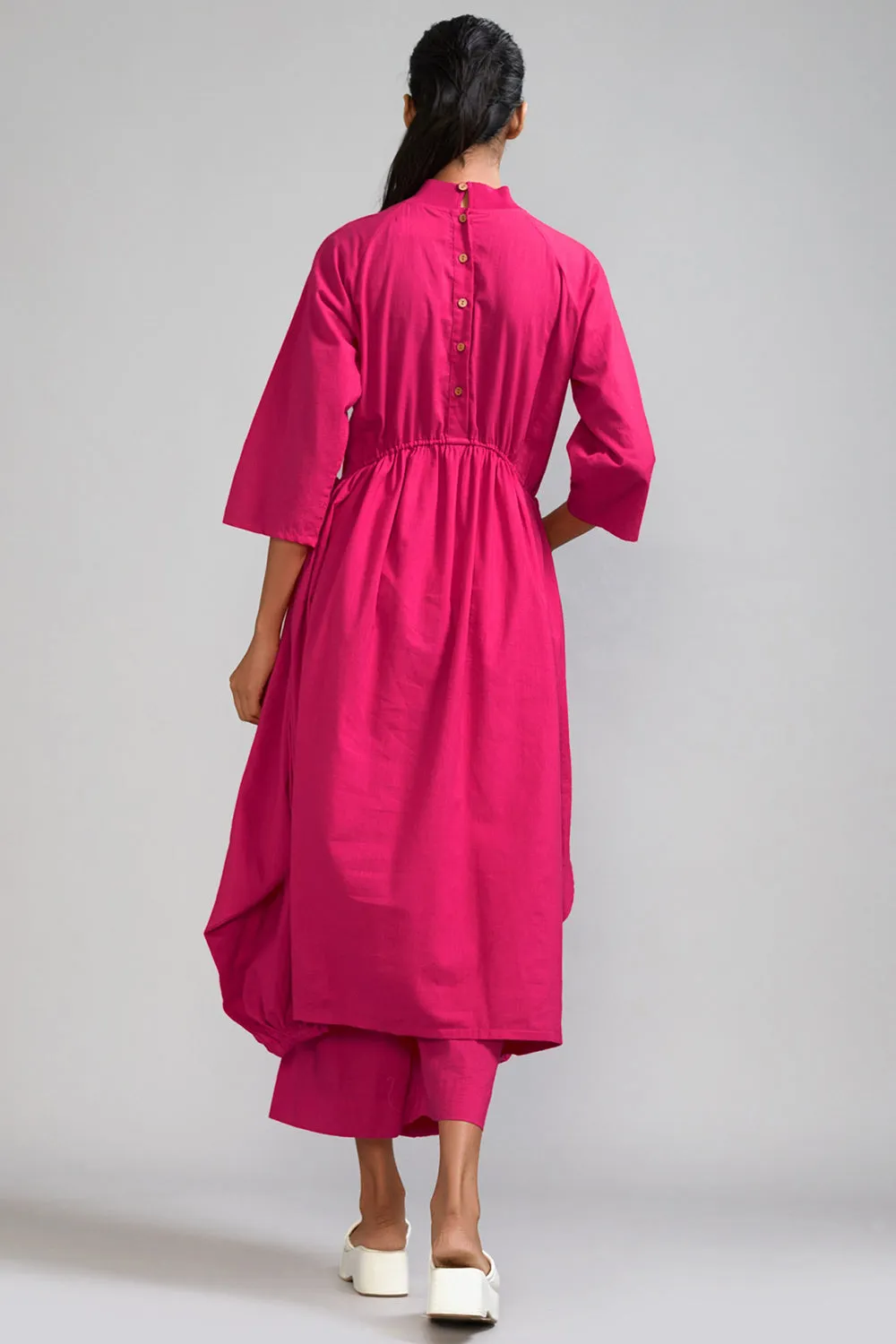 Pink Cotton Cowl Tunic