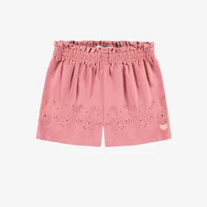 Pink Short With English Embroidery