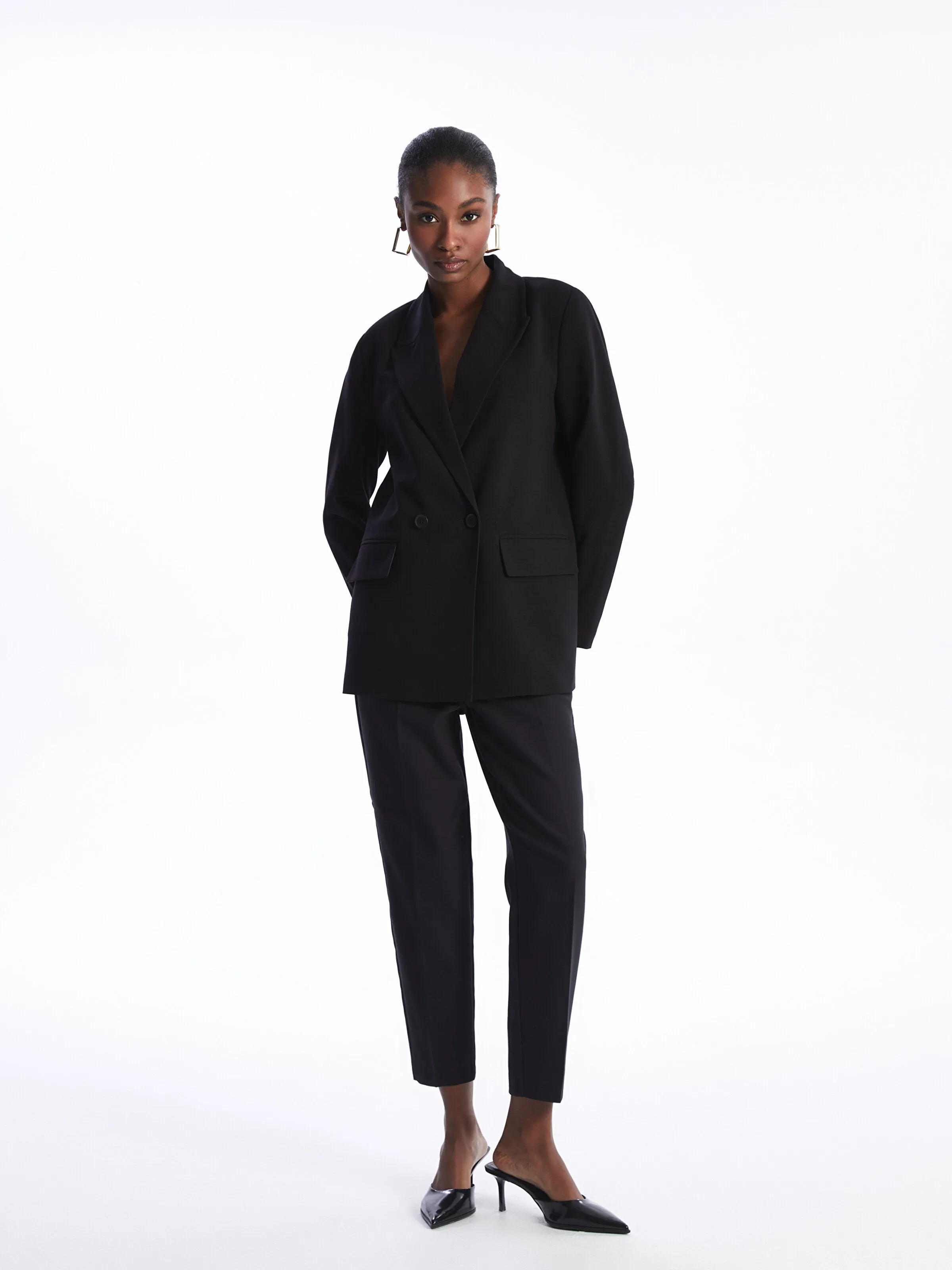 Plain Long Sleeve Women Blazer Jacket