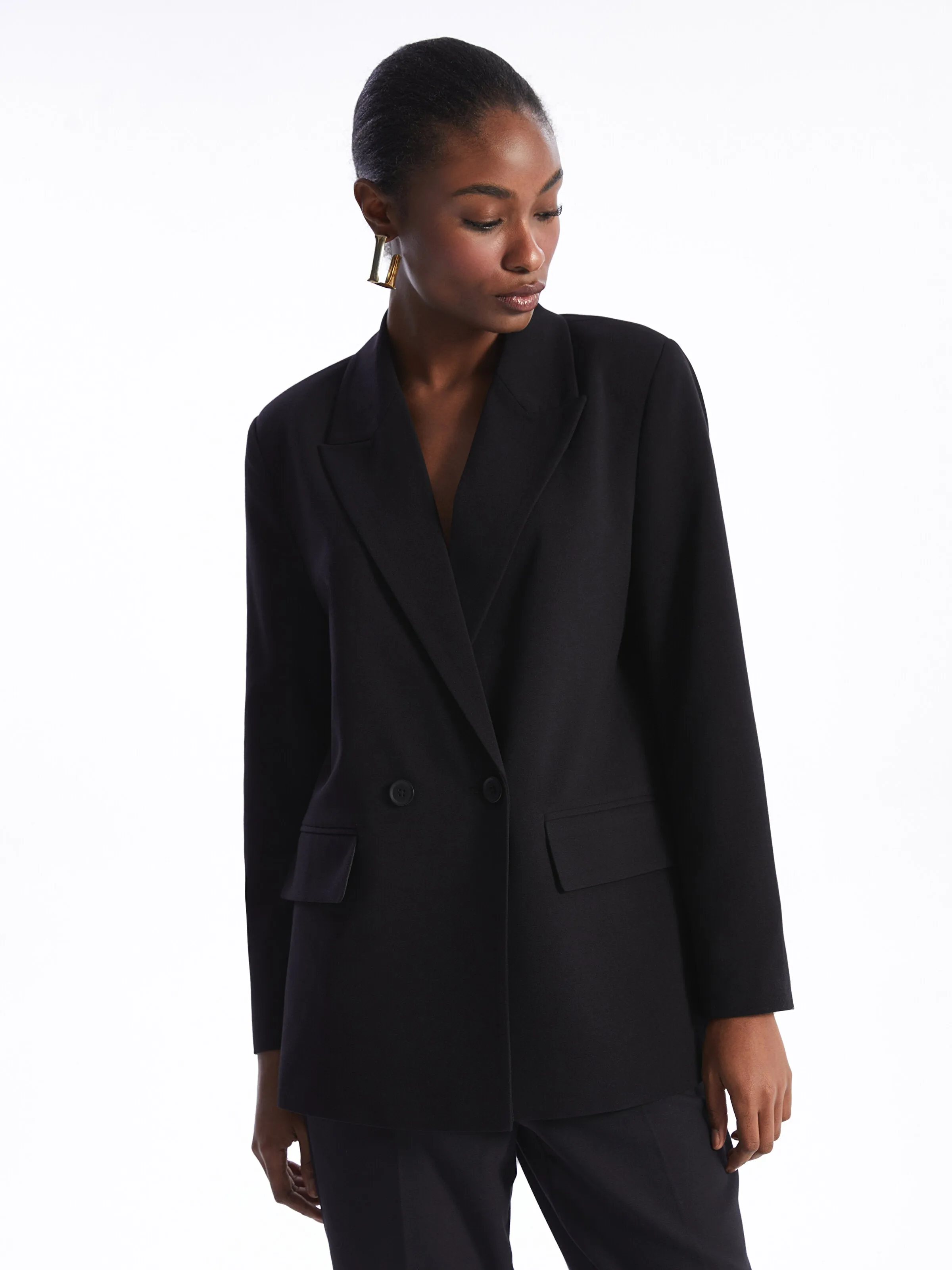 Plain Long Sleeve Women Blazer Jacket