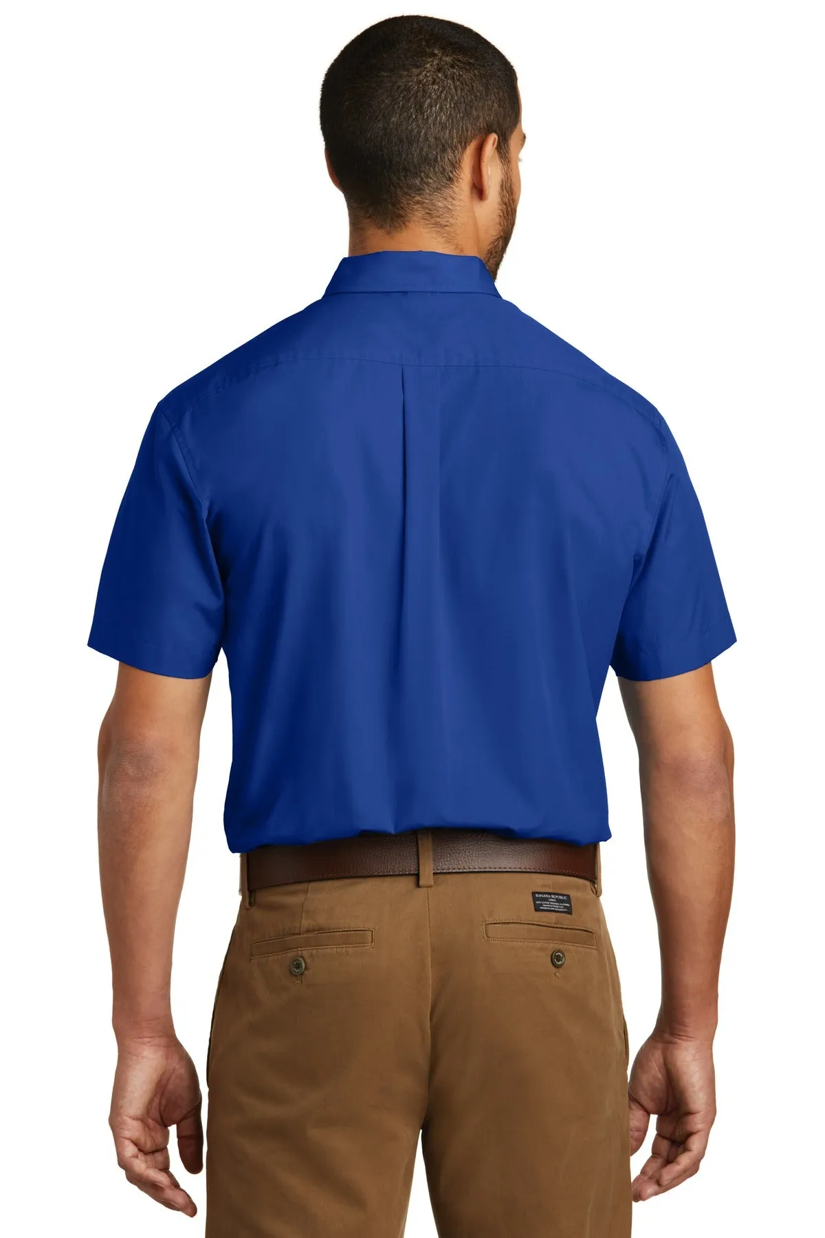 Port Authority Short Sleeve Carefree Poplin Shirt. W101 True Royal