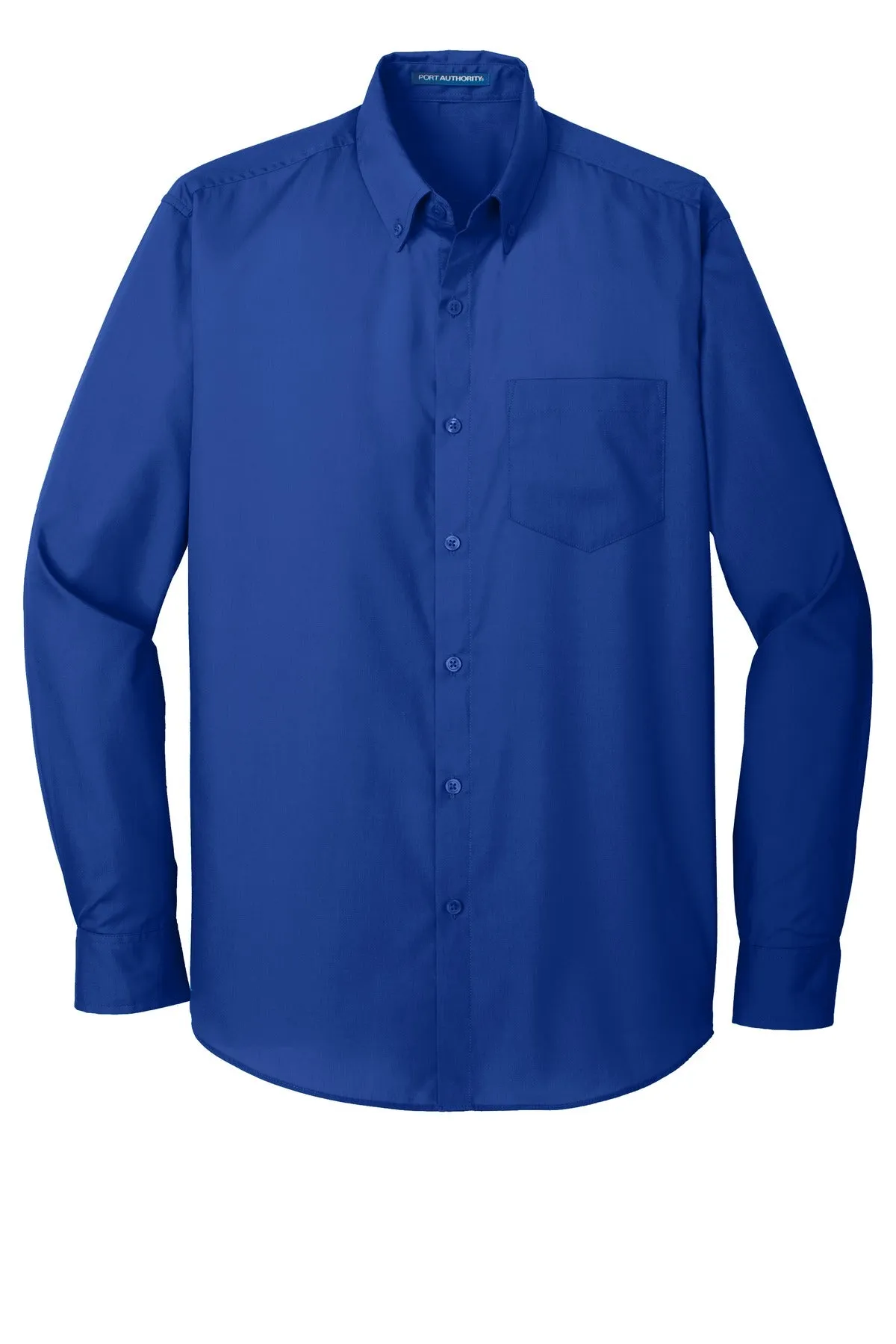 Port Authority Tall Long Sleeve Carefree Poplin Shirt. TW100 True Royal Tall
