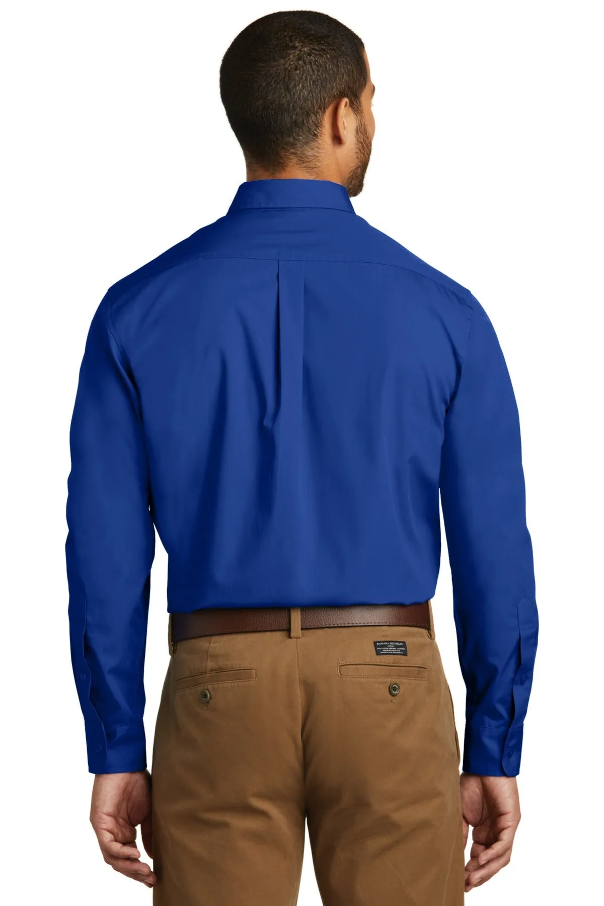 Port Authority Tall Long Sleeve Carefree Poplin Shirt. TW100 True Royal Tall