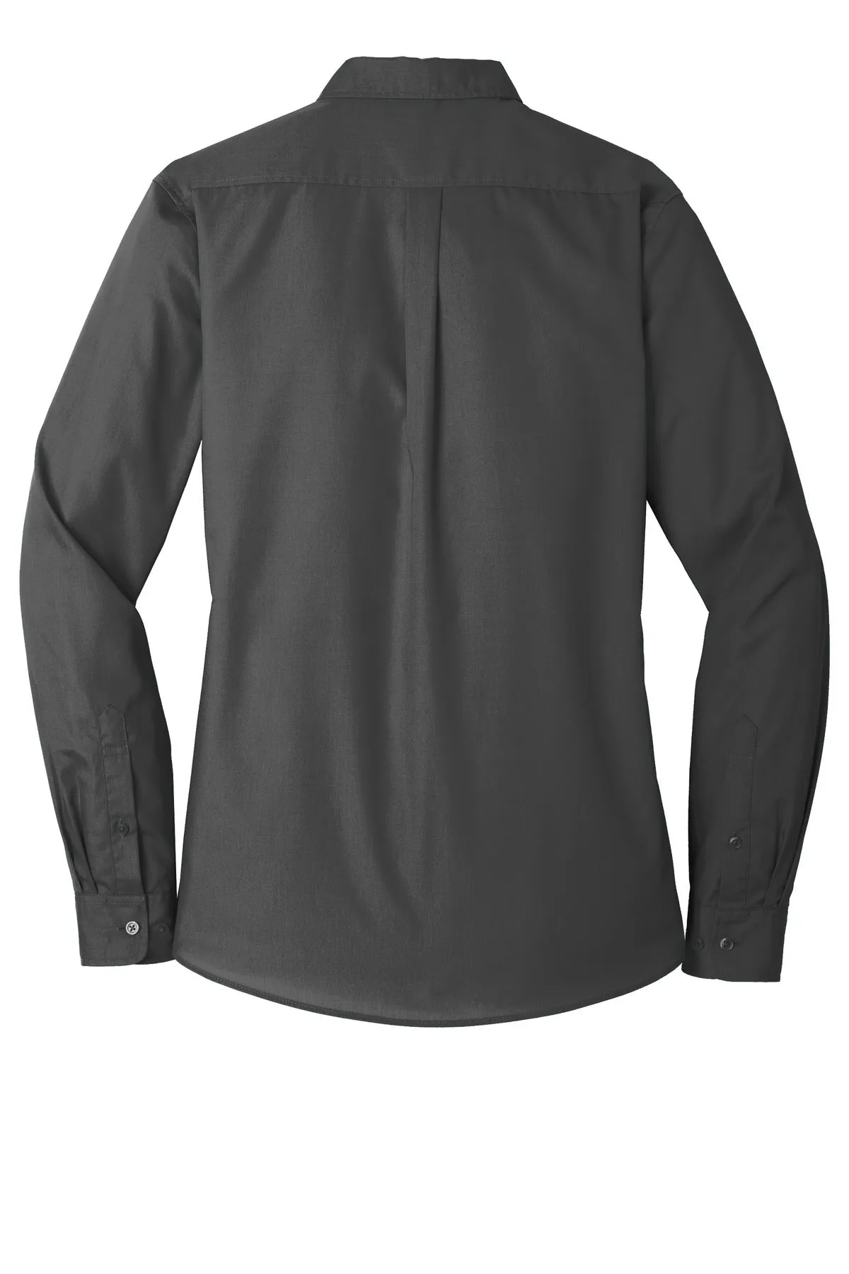 Port Authority Women's Long Sleeve Carefree Poplin Shirt. LW100 Graphite
