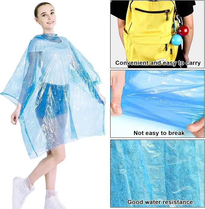 Portable Disposable Emergency Raincoat 8 Pack Waterproof Raincoats in Keychain Ball, Rain Ponchos with Hood for Traveling Camping Outdoor