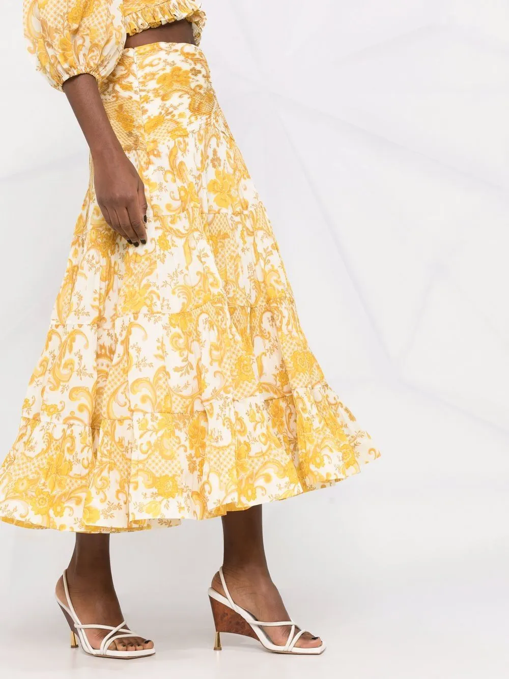 Postcard midi skirt