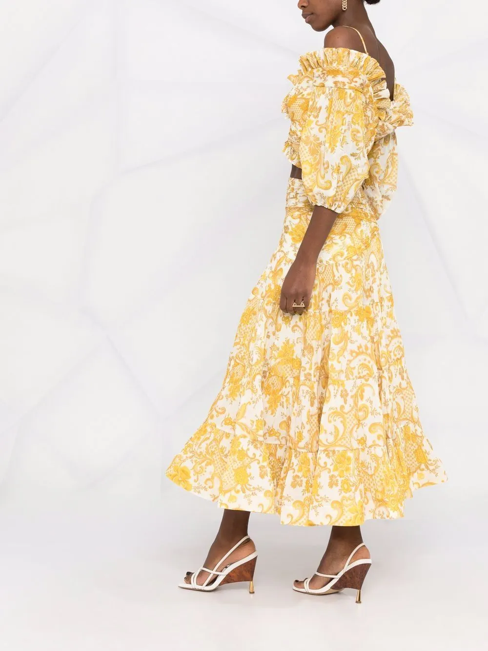 Postcard midi skirt