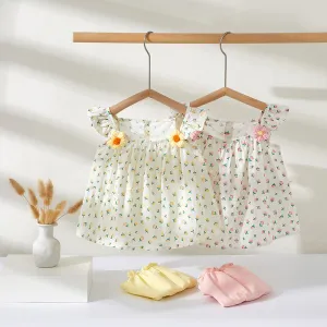 Princess Dress Sling Baby Girl Baby Suit Ins Pure Cotton Summer Thin with Shoulder-Straps Baby Suit Girl Dress