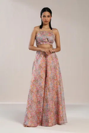 Printed Crop Top And Pants