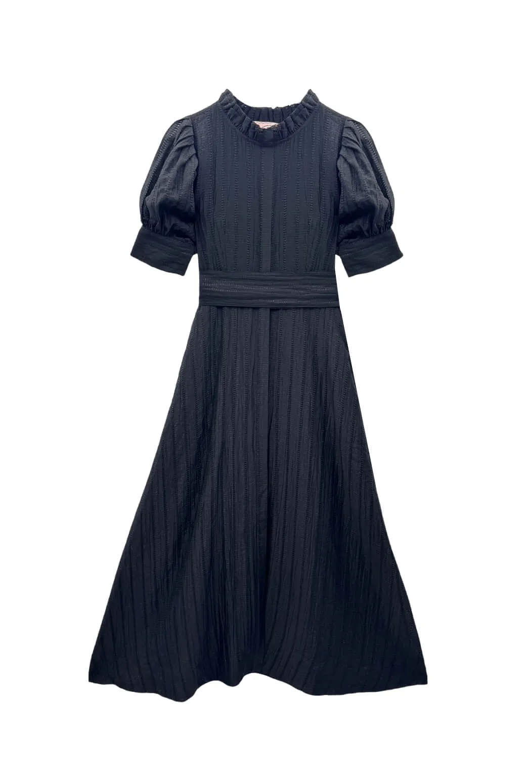 Puff Sleeve Day Gown - MAXI - Sheer Black
