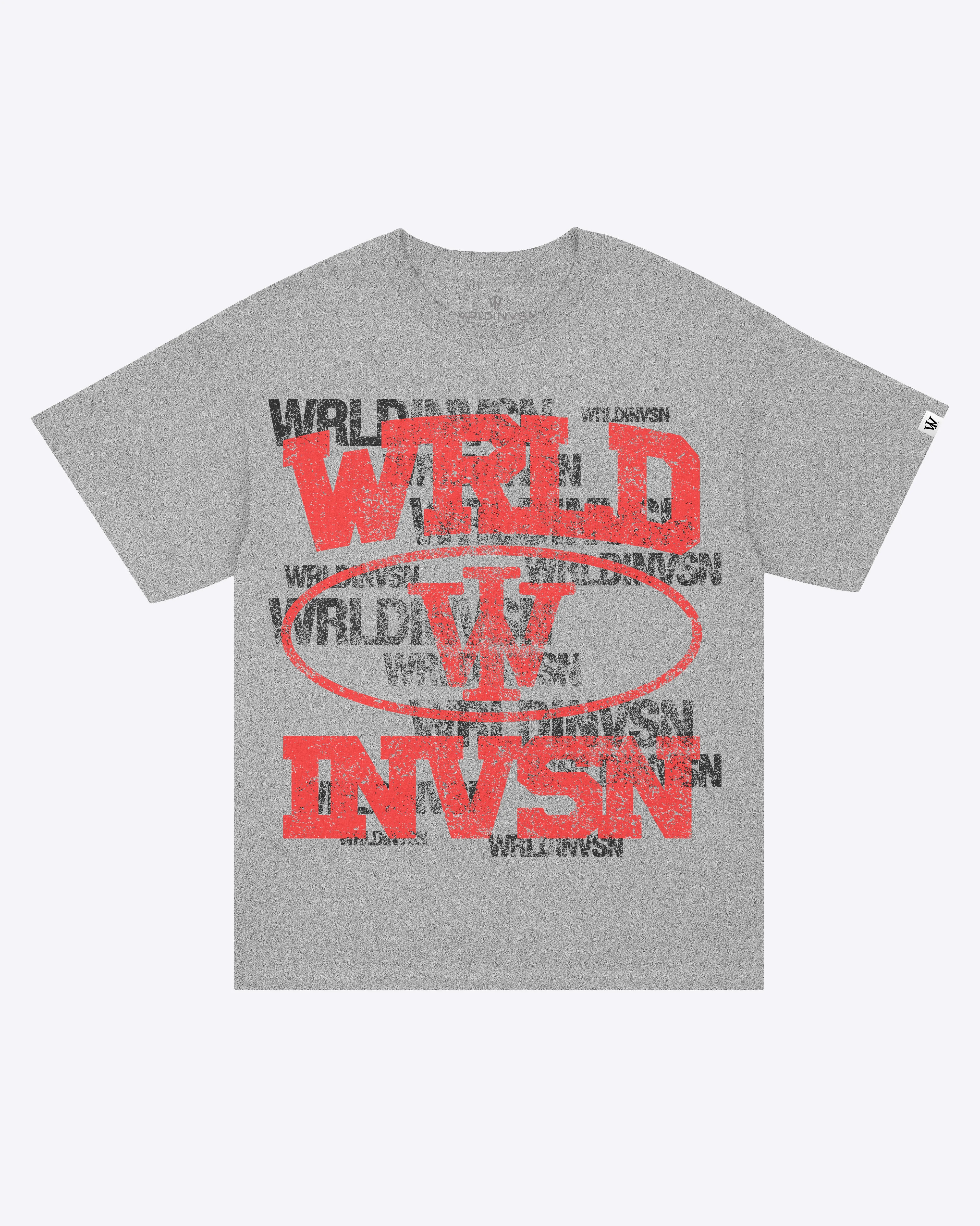 "Overlapping Vintage" Tee (Grey/Red)
