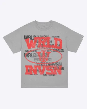 "Overlapping Vintage" Tee (Grey/Red)