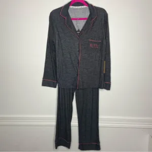 Rae Dunn Gray Merry Christmas Woman’s Pajamas Size M NWT
