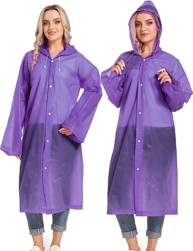 Rain Ponchos for Adults Reusable Raincoats Survival Heavy Duty Military Impermeable 2 Packs Rain Coat…