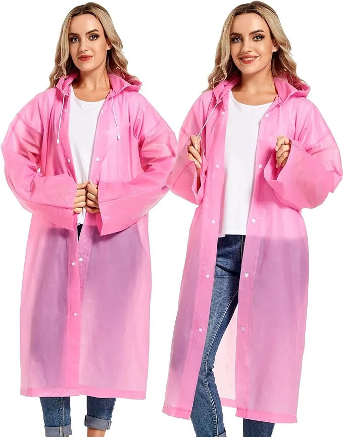 Rain Ponchos for Adults Reusable Raincoats Survival Heavy Duty Military Impermeable 2 Packs Rain Coat…