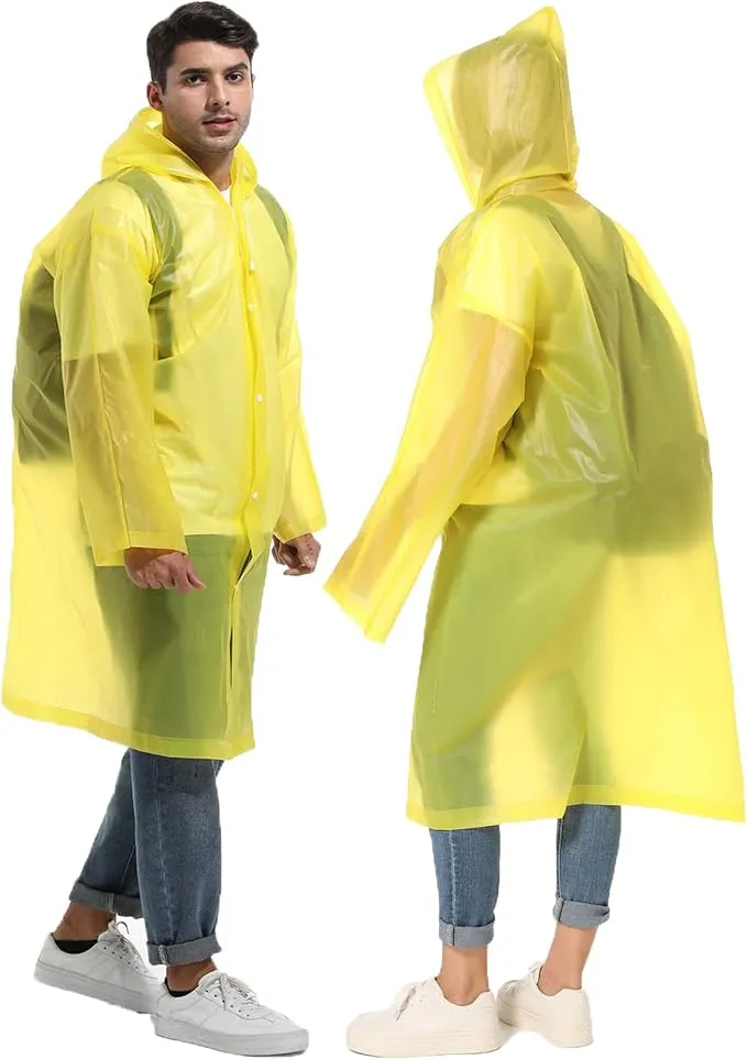 Rain Ponchos for Adults Reusable Raincoats Survival Heavy Duty Military Impermeable 2 Packs Rain Coat…