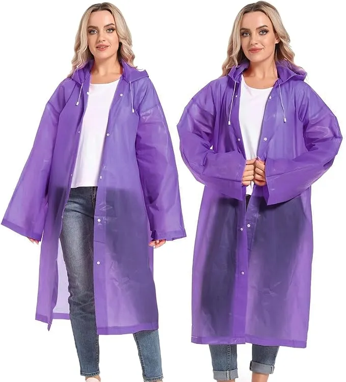 Rain Ponchos for Adults Reusable Raincoats Survival Heavy Duty Military Impermeable 2 Packs Rain Coat…