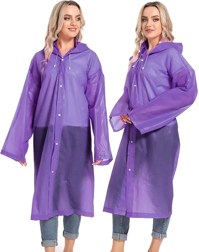 Rain Ponchos for Adults Reusable Raincoats Survival Heavy Duty Military Impermeable 2 Packs Rain Coat…
