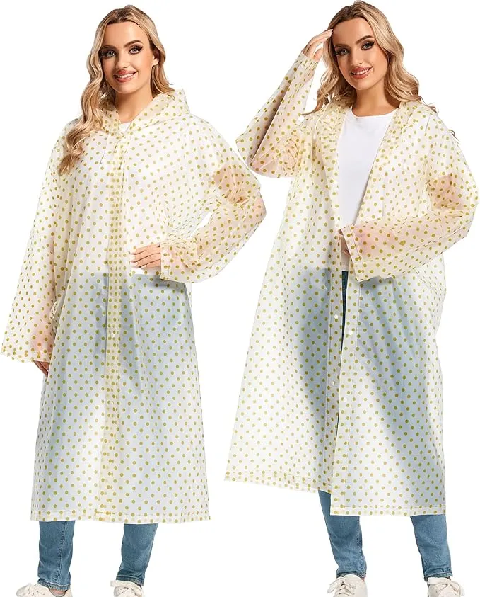 Rain Ponchos for Adults Reusable Raincoats Survival Heavy Duty Military Impermeable 2 Packs Rain Coat…