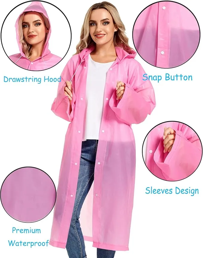 Rain Ponchos for Adults Reusable Raincoats Survival Heavy Duty Military Impermeable 2 Packs Rain Coat…