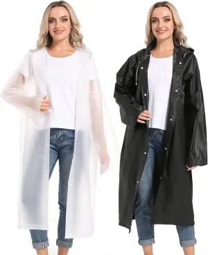 Rain Ponchos for Adults Reusable Raincoats Survival Heavy Duty Military Impermeable 2 Packs Rain Coat…