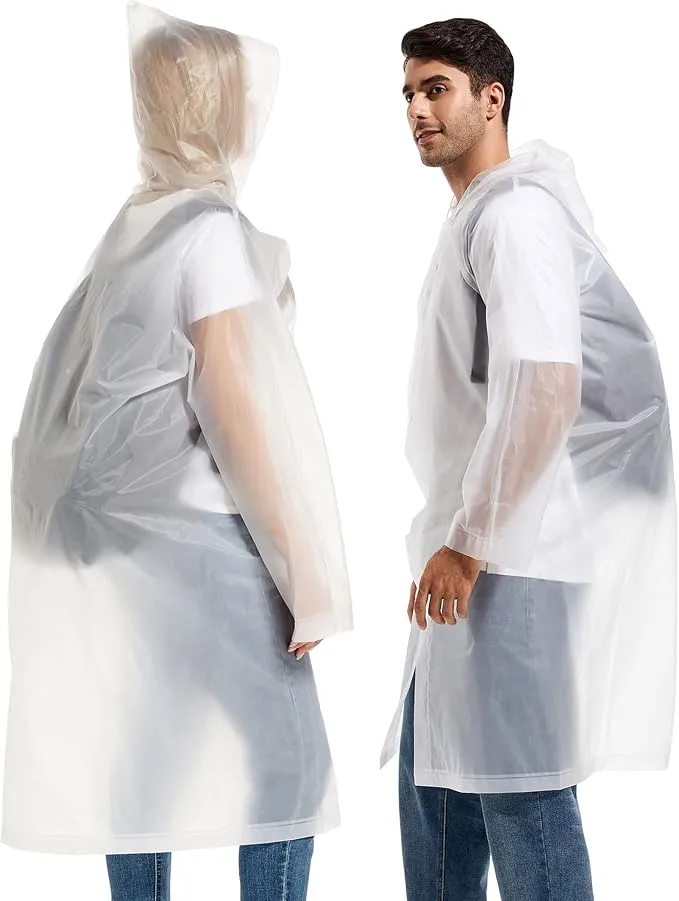 Rain Ponchos for Adults Reusable Raincoats Survival Heavy Duty Military Impermeable 2 Packs Rain Coat…