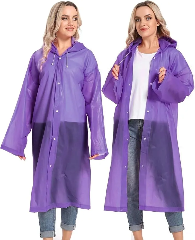 Rain Ponchos for Adults Reusable Raincoats Survival Heavy Duty Military Impermeable 2 Packs Rain Coat…