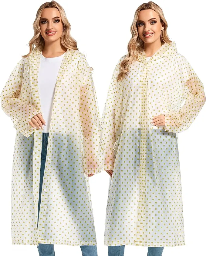 Rain Ponchos for Adults Reusable Raincoats Survival Heavy Duty Military Impermeable 2 Packs Rain Coat…